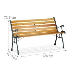Relaxdays Tuinbank - Gietijzer - Parkbank - Tweezitter - Balkon & Terras - Houten Bank -Tuinmeubelen Winkel 1200x1200 191