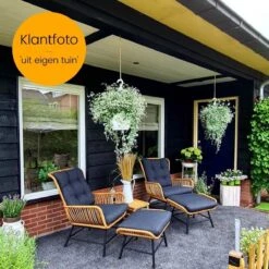 BUITEN Living Dex Wicker Loungestoel Tuin Incl. Wicker Voetenbank | Wicker + Aluminium | Bamboe Antraciet -Tuinmeubelen Winkel 1200x1200 245