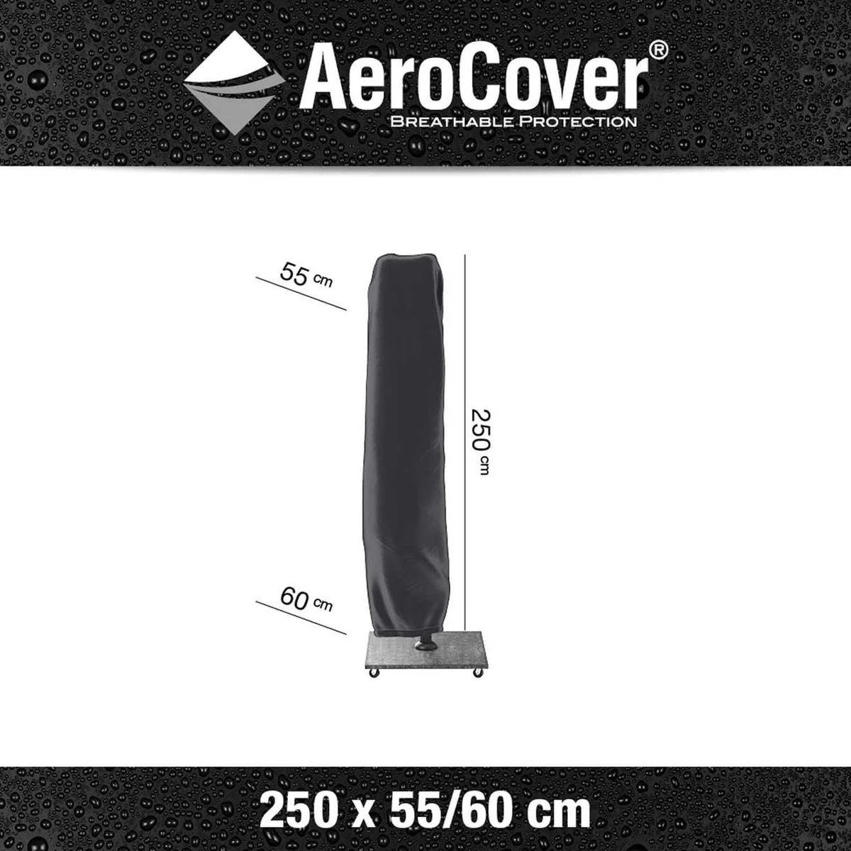 AeroCover Parasolhoes - Zweef Parasols - Grijs - 250x55 Cm (HxB) 3 AeroCover Parasolhoes - Zweef Parasols - Grijs - 250x55 Cm (HxB)