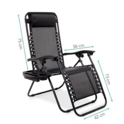 LifeGoods Opvouwbare Tuinstoelen - Verstelbaar Zonnescherm - 2 Stuks - 30°-90° Verstelbaar - Metaal - Zwart -Tuinmeubelen Winkel 1200x1200 270