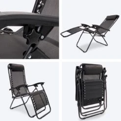 LifeGoods Opvouwbare Tuinstoelen - Verstelbaar Zonnescherm - 2 Stuks - 30°-90° Verstelbaar - Metaal - Zwart -Tuinmeubelen Winkel 1200x1200 275