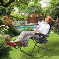 LifeGoods Opvouwbare Tuinstoelen - Verstelbaar Zonnescherm - 2 Stuks - 30°-90° Verstelbaar - Metaal - Zwart -Tuinmeubelen Winkel 1200x1200 276