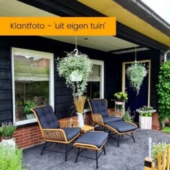 BUITEN Living Dex Wicker Loungestoel Tuin | Wicker + Aluminium | Bamboe Antraciet -Tuinmeubelen Winkel 1200x1200 281