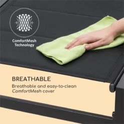 Blumfeldt Renazzo Lounge Ligstoel - Ligbed Voor De Tuin - Aluminium Tuinstoel - 6 Standen - Waterafstotend - Bekleding Van 70 % Pvc En 30 % Polyetheen - Zwart -Tuinmeubelen Winkel 1200x1200 295