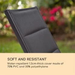 Blumfeldt Renazzo Lounge Ligstoel - Ligbed Voor De Tuin - Aluminium Tuinstoel - 6 Standen - Waterafstotend - Bekleding Van 70 % Pvc En 30 % Polyetheen - Zwart -Tuinmeubelen Winkel 1200x1200 298