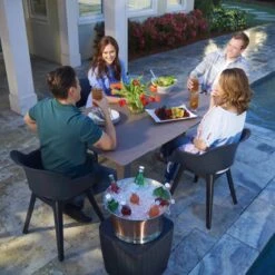 Allibert Akola Tuinstoelen - 2 Stuks -56,5x55x80cm - Donkergrijs -Tuinmeubelen Winkel 1200x1200 311