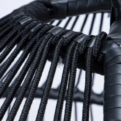 Merkloos Hangstoel Norway - Zwart Wicker & Touw Luxe Egg Hangstoel Met Dikke Antraciete Kussens Met Frame - Inklapbare Basket -Tuinmeubelen Winkel 1200x1200 330