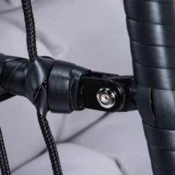 Merkloos Hangstoel Norway - Zwart Wicker & Touw Luxe Egg Hangstoel Met Dikke Antraciete Kussens Met Frame - Inklapbare Basket -Tuinmeubelen Winkel 1200x1200 332