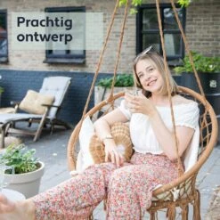 Vita5 Macramé Hangstoel - Voor Binnen En Buiten - Zonder Standaard - Incl. Kussen, Boekenvak En Beschermhoes - Tot 150kg - Bruin/Beige 17 Vita5 Macramé Hangstoel - Voor Binnen En Buiten - Zonder Standaard - Incl. Kussen, Boekenvak En Beschermhoes - Tot 150kg - Bruin/Beige -Tuinmeubelen Winkel 1200x1200 335