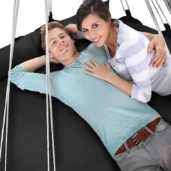 Hangnest Voor Binnen & Buiten. Met Groot En Dik Kussen Voor Volwassenen & Kinderen. Belastbaar Tot 125 Kg. VITA5 (Zwart) -Tuinmeubelen Winkel 1200x1200 370