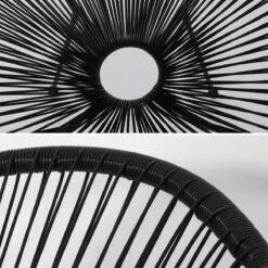 Set Van 2 Design Stoelen Ei-vormig - Acapulco Zwart - Stoelen 4 Poten Retro Design, Plastic Koorden, Binnen/buiten -Tuinmeubelen Winkel 1200x1200 375