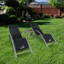 MaxxGarden Ligbed Set - 2 Stuks Zwart - Met Tafel - Sun Loungers - Loungebed -Tuinmeubelen Winkel 1200x1200 384