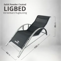 MaxxGarden Ligbed Set - 2 Stuks Zwart - Met Tafel - Sun Loungers - Loungebed -Tuinmeubelen Winkel 1200x1200 386