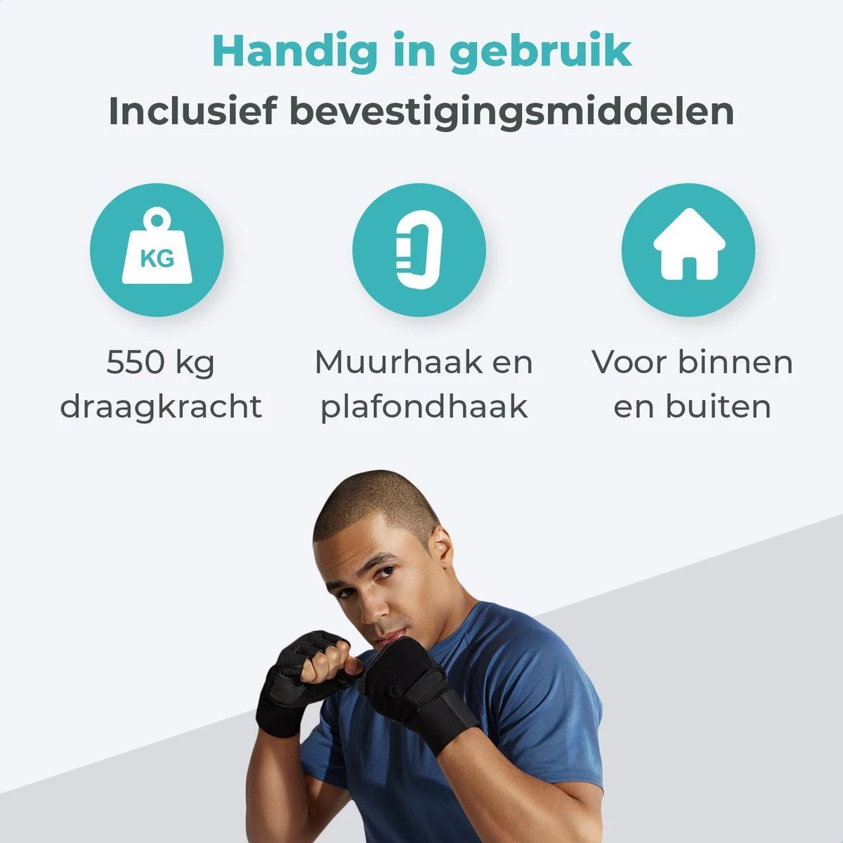 AVINT GOODS RVS Ophangsysteem Plafondhaak Bokszak – Schroefhaak & Ophanghaak Hangstoel – Muurhaak Binnen & Buiten - 550KG 4 AVINT GOODS RVS Ophangsysteem Plafondhaak Bokszak – Schroefhaak & Ophanghaak Hangstoel – Muurhaak Binnen & Buiten - 550KG - Afbeelding 2