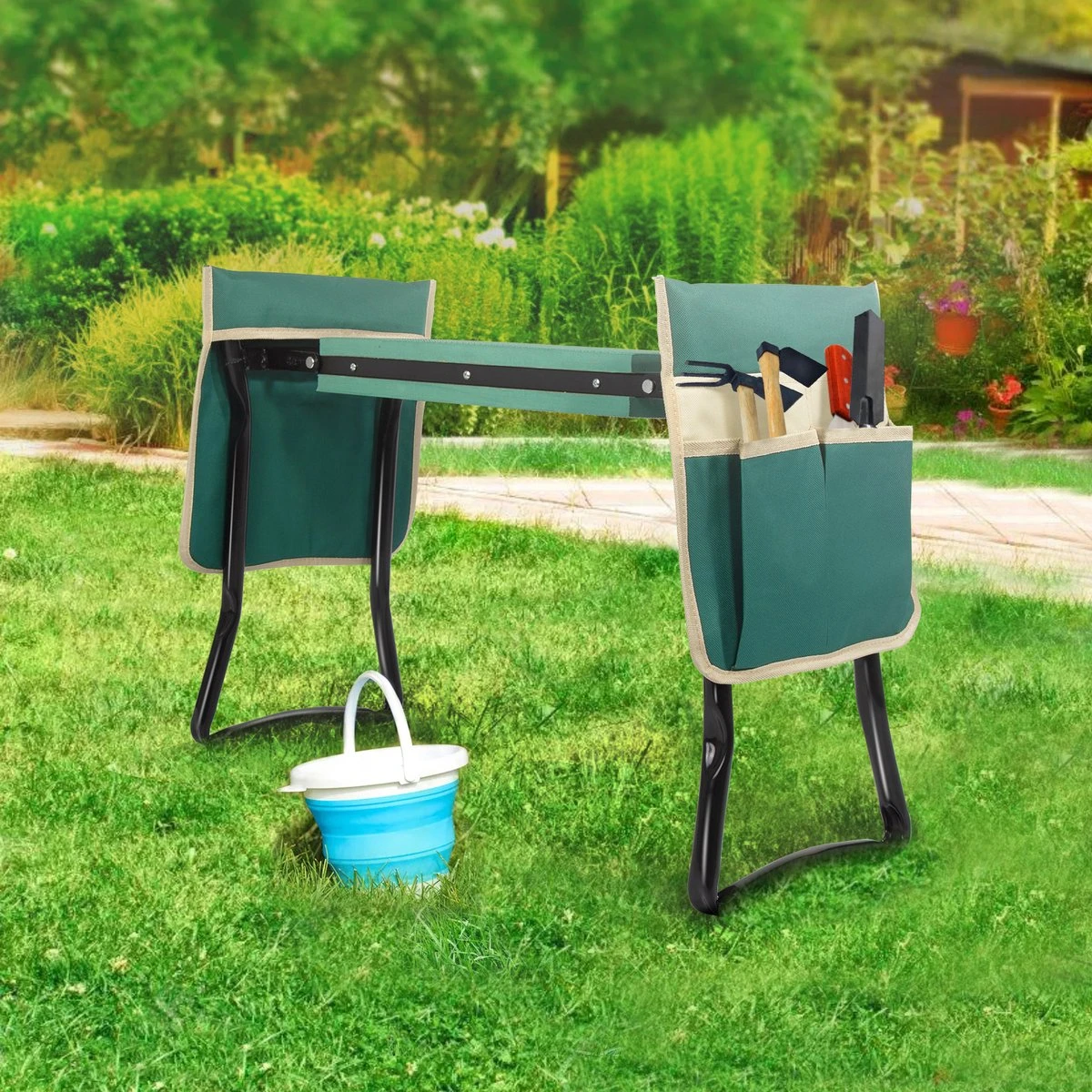 Uten - Kniebankje Tuin - Knie Steun - Tuinkruk Inklapbaar - Kniesteun Tuinieren - Kniekussen - Tot 150 Kg - Groen 11 Uten - Kniebankje Tuin - Knie Steun - Tuinkruk Inklapbaar - Kniesteun Tuinieren - Kniekussen - Tot 150 Kg - Groen - Afbeelding 9