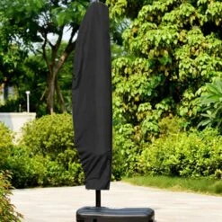 Merkloos Parasolhoes Met Rits En Trekkoord – Beschermhoes Voor Zweefparasol & Staande Parasol – Waterdicht Afdekhoes – Hoes Voor Hangparasol – Inclusief Opberghoes – Zwart - 205 Cm -Tuinmeubelen Winkel 1200x1200 46