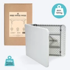 LifeGoods Klaptafel - Inklapbaar - 70x180cm - Verstelbare Vouwtafel - Weerbestendig - Wit 13 LifeGoods Klaptafel - Inklapbaar - 70x180cm - Verstelbare Vouwtafel - Weerbestendig - Wit -Tuinmeubelen Winkel 1200x1200 528