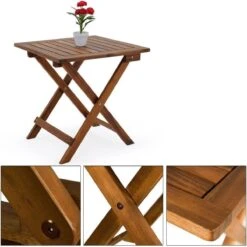 Merkloos EezyLife Houten Bijzettafel - 46x46x46cm - Acacia Hout - Tuintafel -Tuinmeubelen Winkel 1200x1200 533