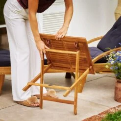 Merkloos EezyLife Houten Bijzettafel - 46x46x46cm - Acacia Hout - Tuintafel -Tuinmeubelen Winkel 1200x1200 534