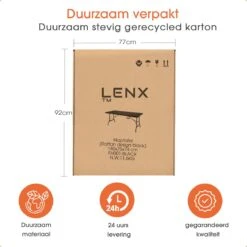 Lenx Klaptafel - Inklapbare Tafel - Opvouwbare Tuintafel - Vouwtafel - Inclusief Handvat En 2 Tafelkleden - 180x75x74cm - 6 Tot 8 Personen -Tuinmeubelen Winkel 1200x1200 557