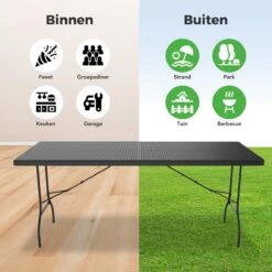 LifeGoods Klaptafel - Inklapbaar - 180 Cm - 6 Tot 8 Personen - Zwart -Tuinmeubelen Winkel 1200x1200 567