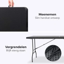 LifeGoods Klaptafel - Inklapbaar - 180 Cm - 6 Tot 8 Personen - Zwart -Tuinmeubelen Winkel 1200x1200 569