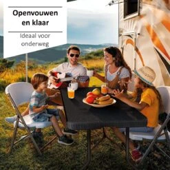 Sens Design Tuintafel Kunststof - Campingtafel Inklapbaar - Rotan-Look -Tuinmeubelen Winkel 1200x1200 621