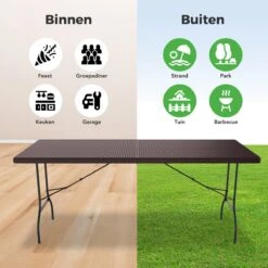 LifeGoods Klaptafel - Inklapbaar - 180 Cm - 6 Tot 8 Personen - Bruin -Tuinmeubelen Winkel 1200x1200 658
