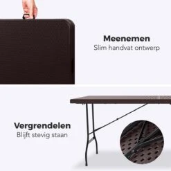 LifeGoods Klaptafel - Inklapbaar - 180 Cm - 6 Tot 8 Personen - Bruin -Tuinmeubelen Winkel 1200x1200 660