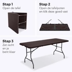 LifeGoods Klaptafel - Inklapbaar - 180 Cm - 6 Tot 8 Personen - Bruin -Tuinmeubelen Winkel 1200x1200 661