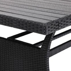 Casaria Polyrattan Tuintafel - WPC Tafelblad 190x90x74 Cm – Zwart -Tuinmeubelen Winkel 1200x1200 677