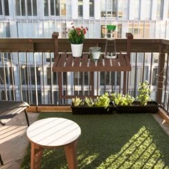 Relaxdays Balkontafel Inklapbaar - Klaptafel Balkon - Tafel Reling - Hangtafel Hout -Tuinmeubelen Winkel 1200x1200 680