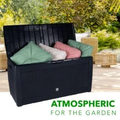 Opbergbox 310L UV-Bestendig Weerbestendig Wielen Tuinbox Rotan-look Antraciet -Tuinmeubelen Winkel 1200x1200 697