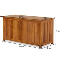 Casaria Opbergbox Acacia Hout – Weerbestendig 115cm - Bruin -Tuinmeubelen Winkel 1200x1200 710
