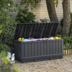 Keter Kentwood Opbergbox - 128x53.6x59 Cm - 350 L - Grafiet -Tuinmeubelen Winkel 1200x1200 749