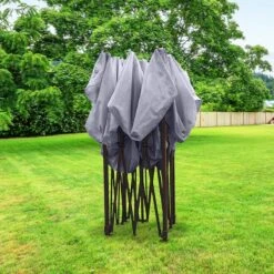 LifeGoods Partytent - 3x3 M - Zijwanden - Easy Up - Opvouwbaar - Waterdicht - Draagtas Met Wieltjes - Donkergrijs -Tuinmeubelen Winkel 1200x1200 768