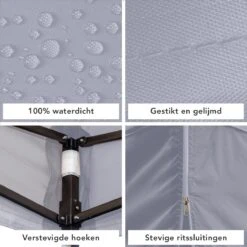 LifeGoods Partytent - 3x3 M - Zijwanden - Easy Up - Opvouwbaar - Waterdicht - Draagtas Met Wieltjes - Donkergrijs -Tuinmeubelen Winkel 1200x1200 769
