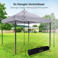 LifeGoods Partytent - 3x3 M - Easy Up - Opvouwbaar - Waterdicht - Draagtas Met Wieltjes - Donkergrijs 14 LifeGoods Partytent - 3x3 M - Easy Up - Opvouwbaar - Waterdicht - Draagtas Met Wieltjes - Donkergrijs -Tuinmeubelen Winkel 1200x1200 782