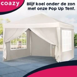 Waterdichte Partytent 3x3 Meter Opvouwbaar Met Zijwanden- Paviljoen Met Zijpanelen - Easy Up - Pop-up Tent Met Haringen, Touw En Anti Slip Poten -Tuinmeubelen Winkel 1200x1200 799
