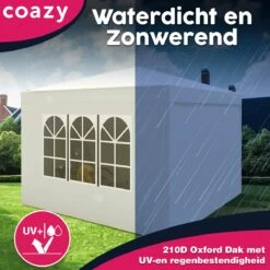 Waterdichte Partytent 3x3 Meter Opvouwbaar Met Zijwanden- Paviljoen Met Zijpanelen - Easy Up - Pop-up Tent Met Haringen, Touw En Anti Slip Poten -Tuinmeubelen Winkel 1200x1200 803
