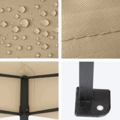 LifeGoods Partytent - 3x4.5 M - Zijwanden - Easy Up - Opvouwbaar - Waterdicht - Draagtas Met Wieltjes - Beige -Tuinmeubelen Winkel 1200x1200 819