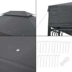 Paviljoen Lanciano Partytent 4x3x2,65 Cm Donkergrijs -Tuinmeubelen Winkel 1200x1200 830