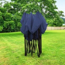 LifeGoods Partytent - 3x3 M - Easy Up - Opvouwbaar - Waterdicht - Draagtas Met Wieltjes - Donkerblauw -Tuinmeubelen Winkel 1200x1200 856