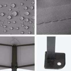 LifeGoods Partytent - 3x4.5 M - Zijwanden - Easy Up - Opvouwbaar - Waterdicht - Draagtas Met Wieltjes - Donkergrijs -Tuinmeubelen Winkel 1200x1200 875