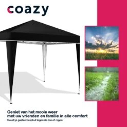 Coazy Waterdichte Partytent 3x3 Meter Opvouwbaar - Paviljoen - Easy Up - Pop-up Tent Met Haringen, Touw En Anti Slip Poten - Waterdicht - Partytenten Weerbestendig -Tuinmeubelen Winkel 1200x1200 889