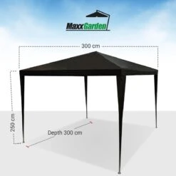 MaxxGarden Partytent - Paviljoen - 3x3 - Waterdicht - Zwart -Tuinmeubelen Winkel 1200x1200 900