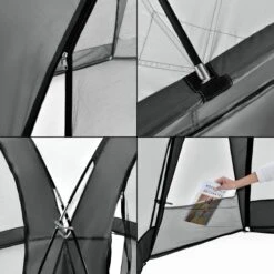 Pro-Tec Paviljoen Grästorp Met LED-verlichting 345x345x247 Cm Donkergrijs -Tuinmeubelen Winkel 1200x1200 925