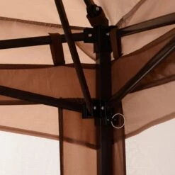 Outsunny Paviljoen Met Zijwanden Partytent Tuintent Popup 3,25 X 3,25 M Khaki 840-166 -Tuinmeubelen Winkel 1200x1200 937