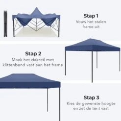 LifeGoods Partytent - 3x4.5 M - Zijwanden - Easy Up - Opvouwbaar - Waterdicht - Draagtas Met Wieltjes - Donkerblauw 15 LifeGoods Partytent - 3x4.5 M - Zijwanden - Easy Up - Opvouwbaar - Waterdicht - Draagtas Met Wieltjes - Donkerblauw -Tuinmeubelen Winkel 1200x1200 943