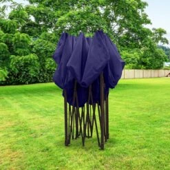 LifeGoods Partytent - 3x3 M - Zijwanden - Easy Up - Opvouwbaar - Waterdicht - Draagtas Met Wieltjes - Donkerblauw -Tuinmeubelen Winkel 1200x1200 951